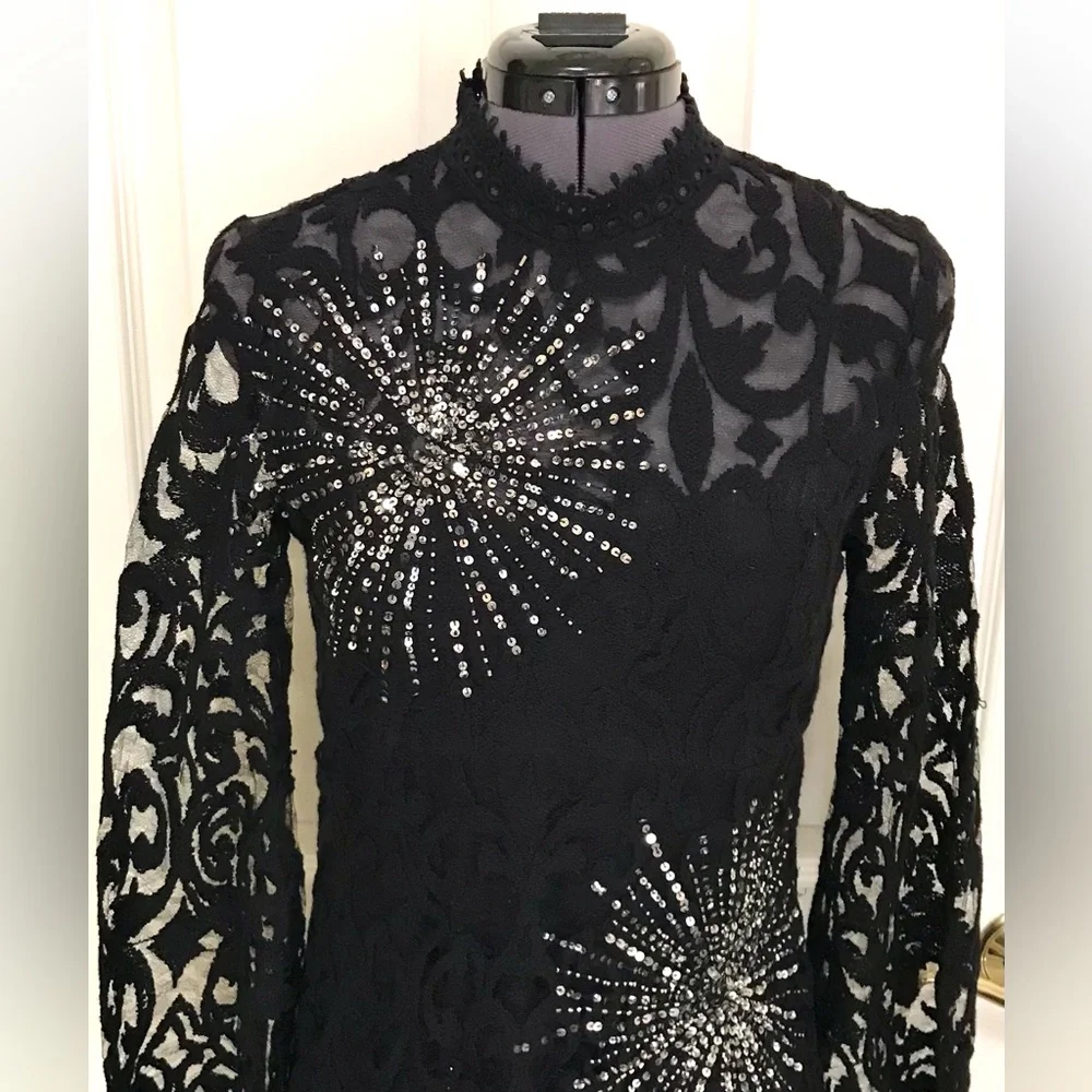 Free People North Star Lace Dress Black
